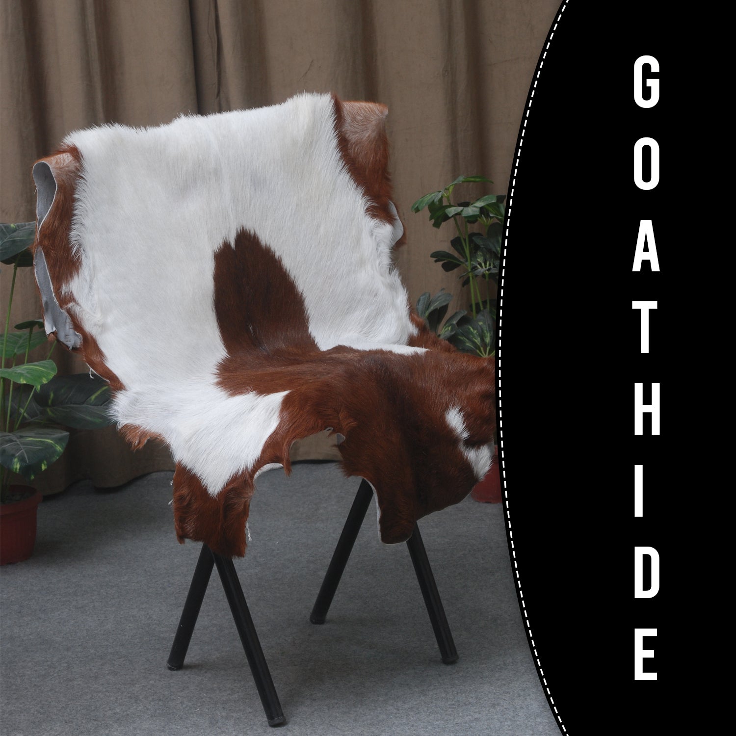 Dark Brown Rug - Soft, Durable, and Eco-Friendly - Handmade Pure Goat Skin Floor Rug - Non-Slip Suede Back