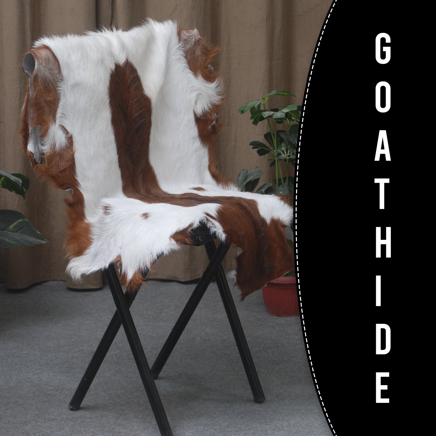 Dark Brown Rug - Soft, Durable, and Eco-Friendly - Handmade Pure Goat Skin Floor Rug - Non-Slip Suede Back