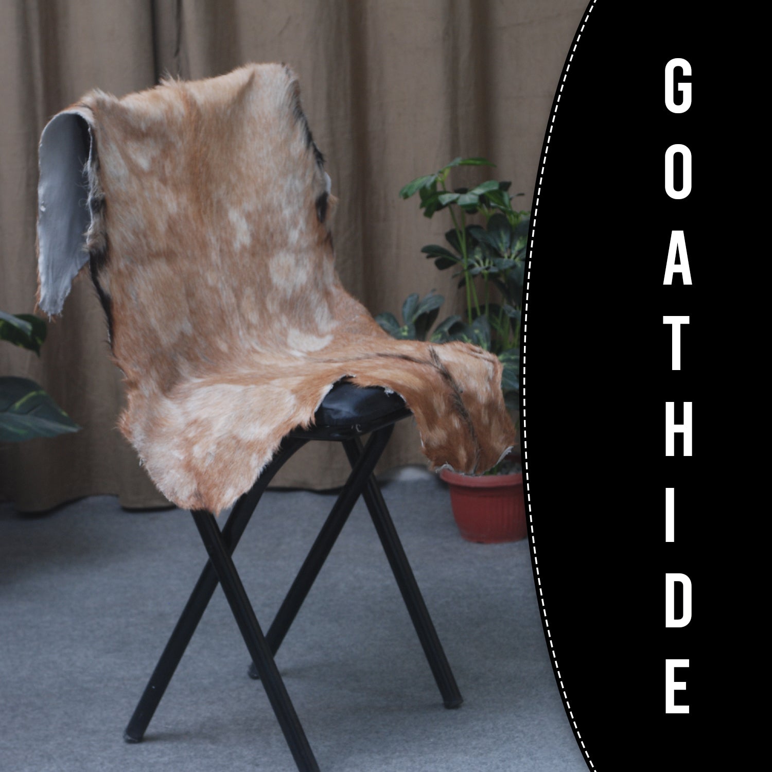 Celestial Tan Skin Rug - Soft, Durable, and Eco-Friendly - Handmade Pure Goat Skin Floor Rug - Non-Slip Suede Back