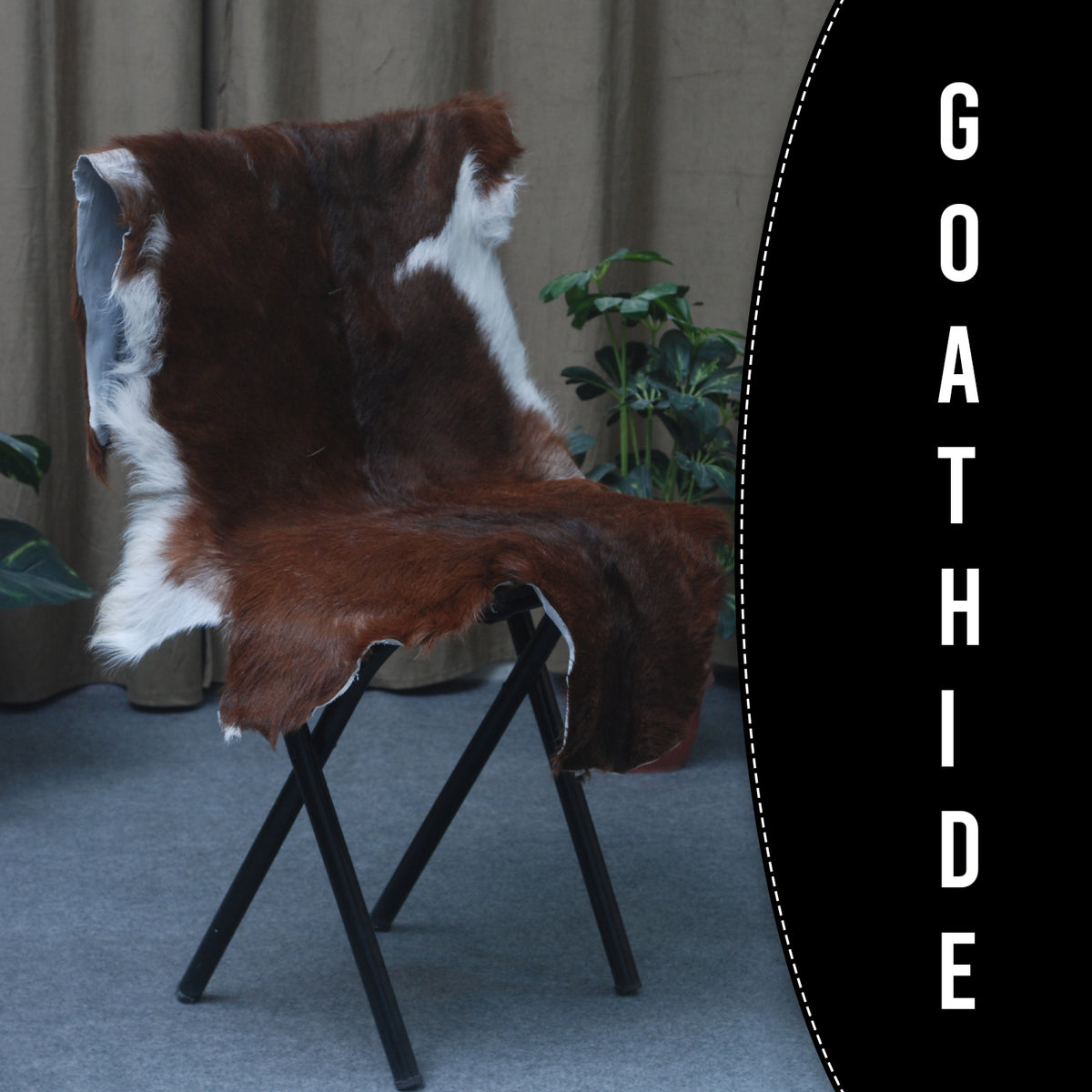 Decorative Dark Brown Goat Skin Rug - Luxurious Touch for Living Spaces