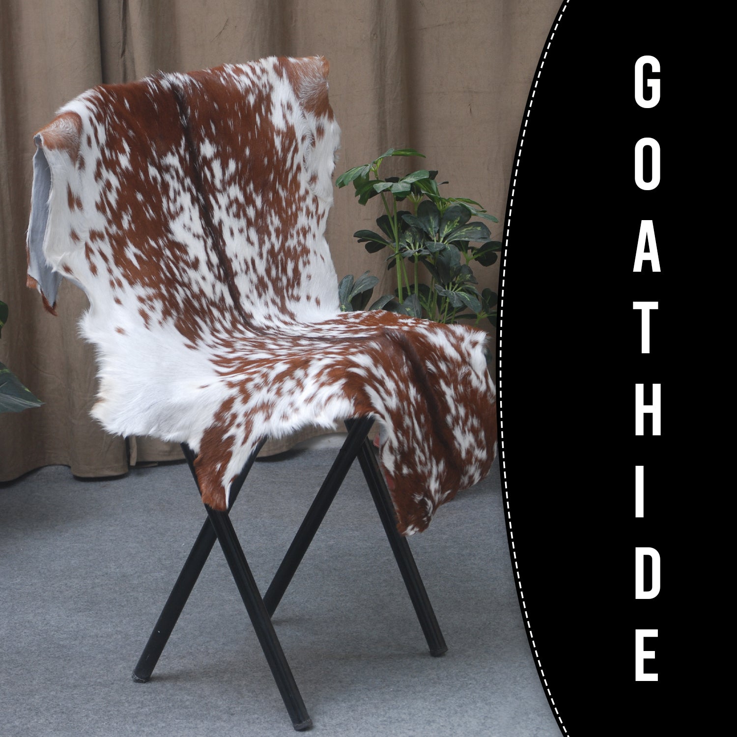 Dark Brown Rug - Soft, Durable, and Eco-Friendly - Handmade Pure Goat Skin Floor Rug - Non-Slip Suede Back