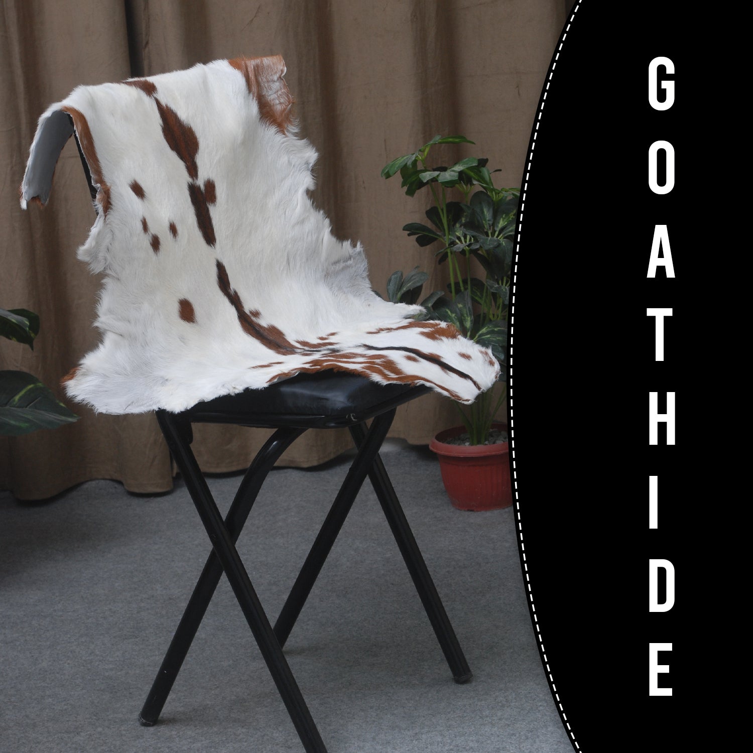 Dark Brown Rug - Soft, Durable, and Eco-Friendly - Handmade Pure Goat Skin Floor Rug - Non-Slip Suede Back