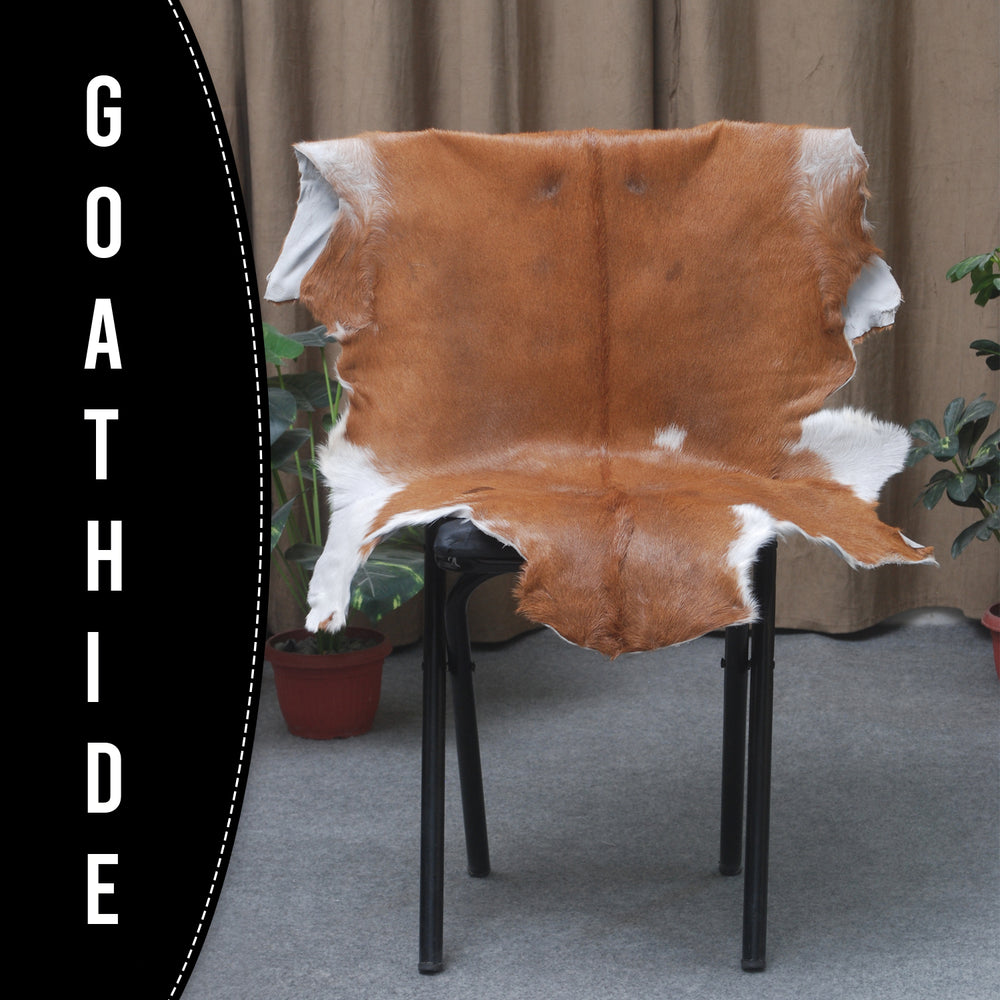 Natural Dark Brown Goat Hide Rug - Perfect for Modern and Rustic Spaces ) - Celestial Leather Limited