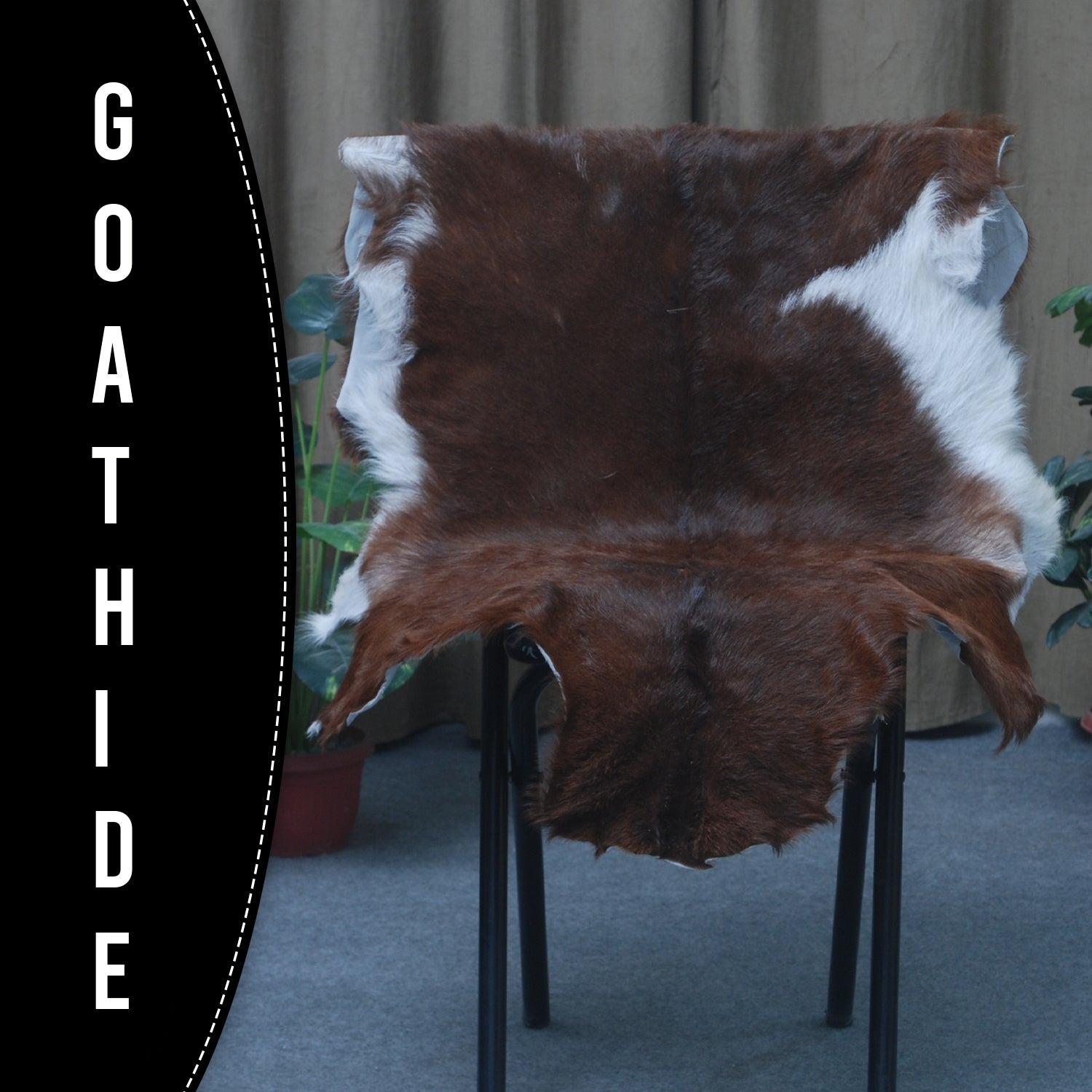 Decorative Dark Brown Goat Skin Rug - Luxurious Touch for Living Spaces