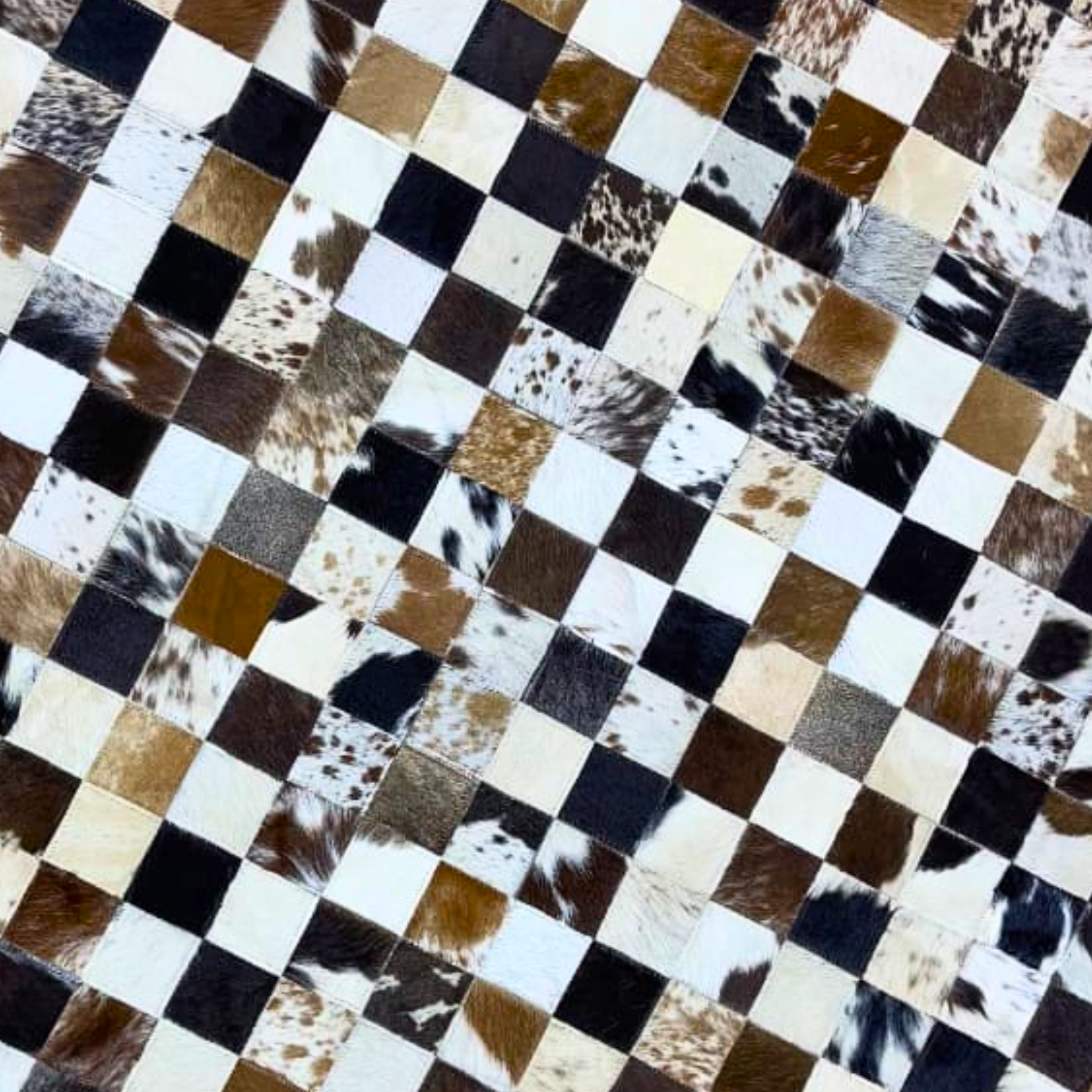 Checkered pattern made of various colored leather squares