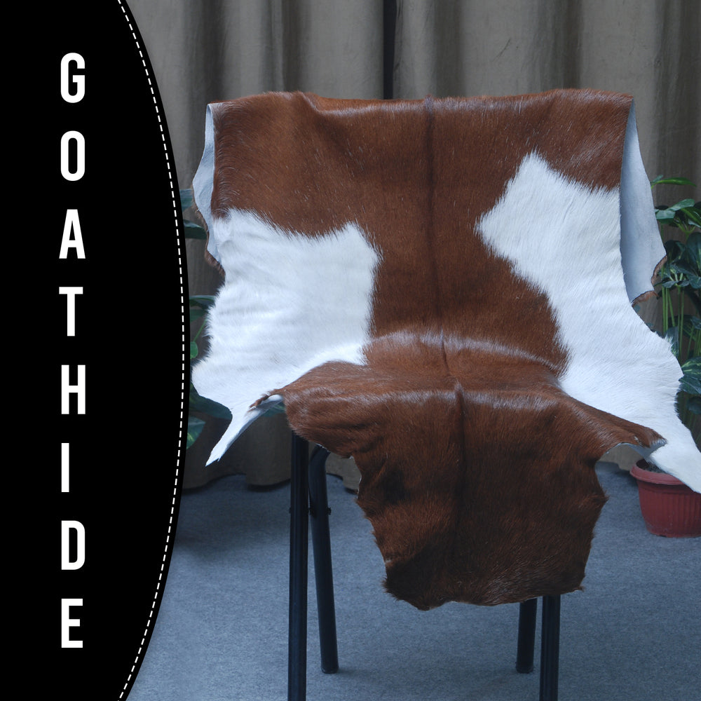 Handcrafted Dark Brown Goat Skin Rug - Genuine Leather for Luxurious Décor - Celestial Leather Limited