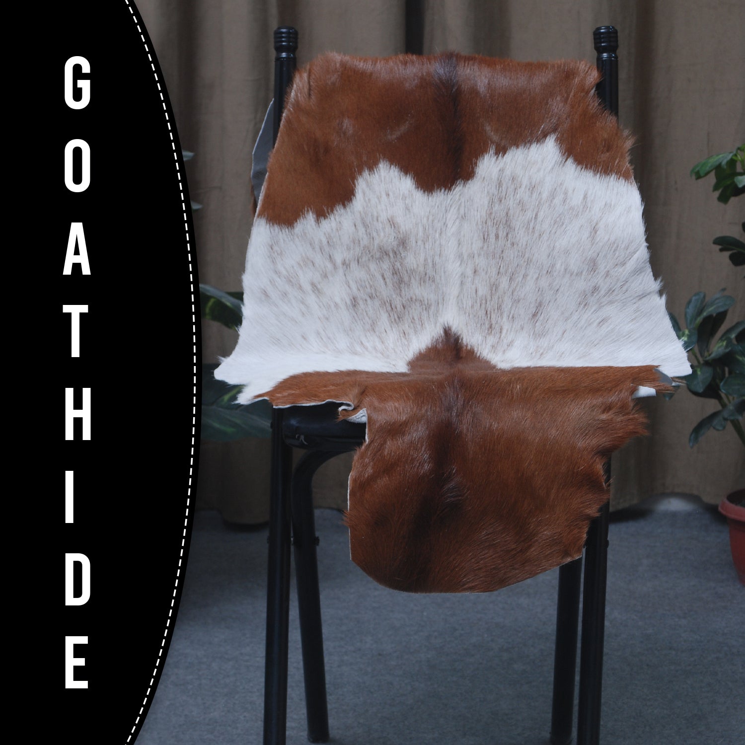 Dark Brown Rug - Soft, Durable, and Eco-Friendly - Handmade Pure Goat Skin Floor Rug - Non-Slip Suede Back