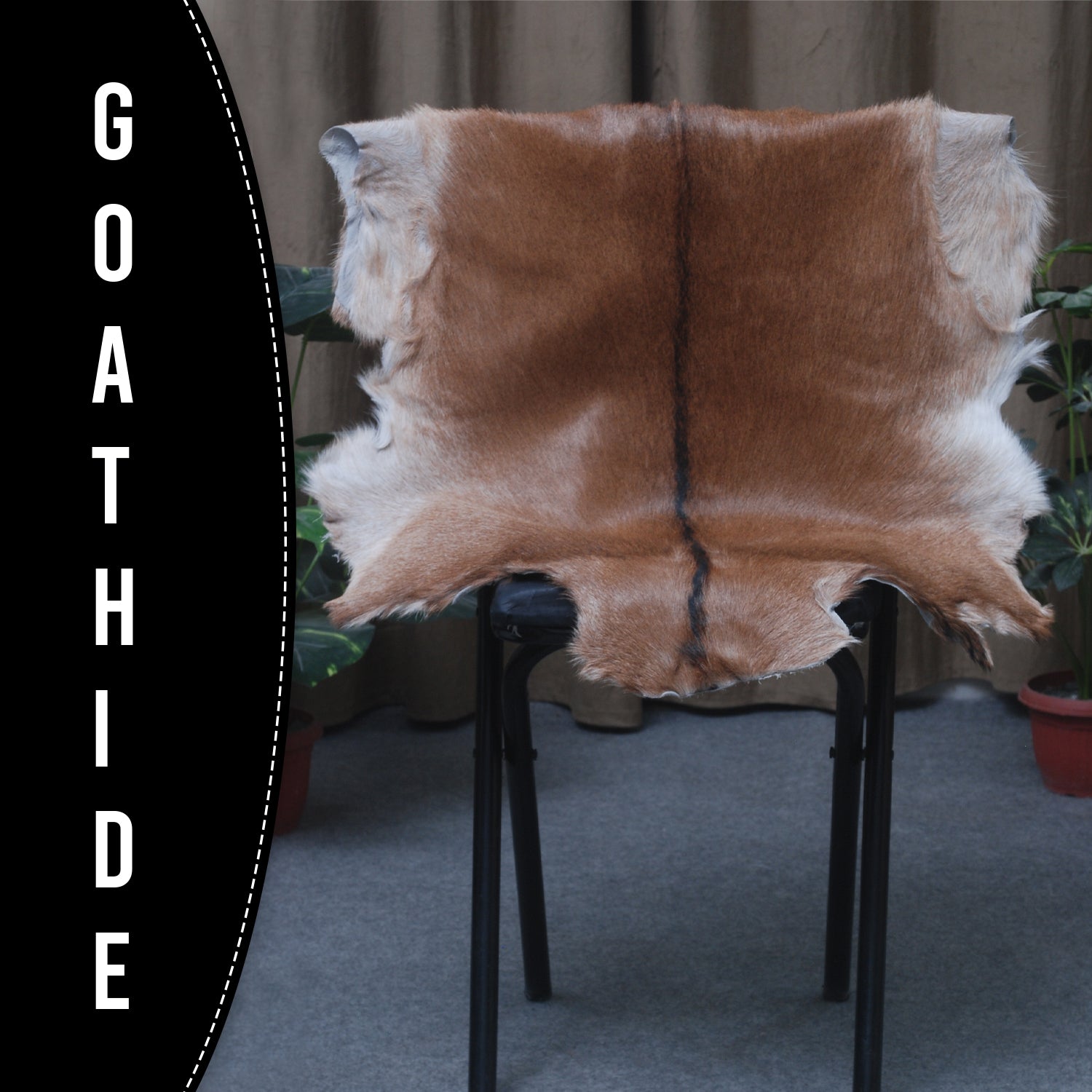 Dark Brown Rug - Soft, Durable, and Eco-Friendly - Handmade Pure Goat Skin Floor Rug - Non-Slip Suede Back