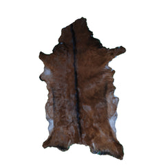 Dark Brown Rug - Soft, Durable, and Eco-Friendly - Handmade Pure Goat Skin Floor Rug - Non-Slip Suede Back