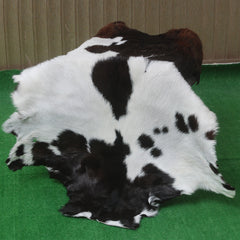 Luxury Black & White Goat Skin Rug Wall Decor - Natural Hair On Leather, Soft and Hypoallergenic - Sustainable Eco-Friendly Home Accent - Celestial Leather Limited