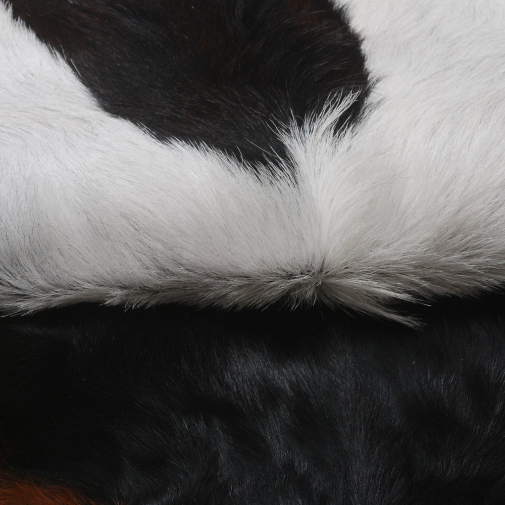 Handcrafted Black and White Goat Skin Rug - Soft and Durable Hair-On Leather - Celestial Leather Limited