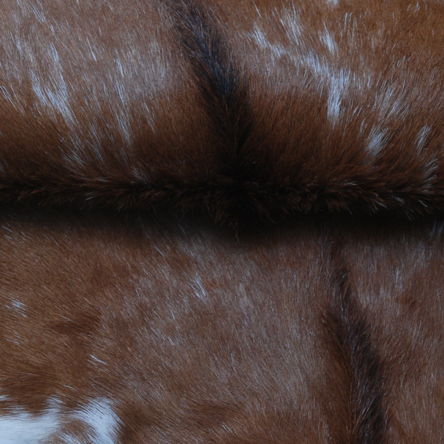 Goat Skin Rug: Tri-Color genuine Goat hide rug