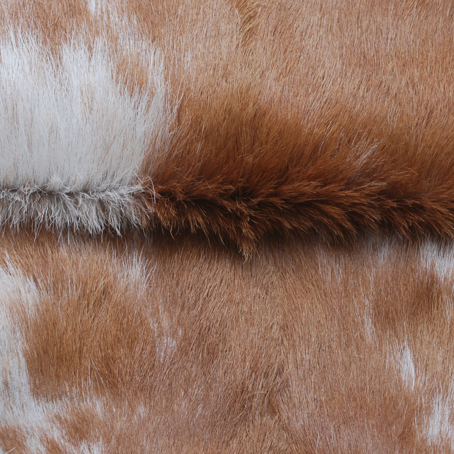 Brown and White Handmade Goat Skin Rug – Classic Elegance for Your Home