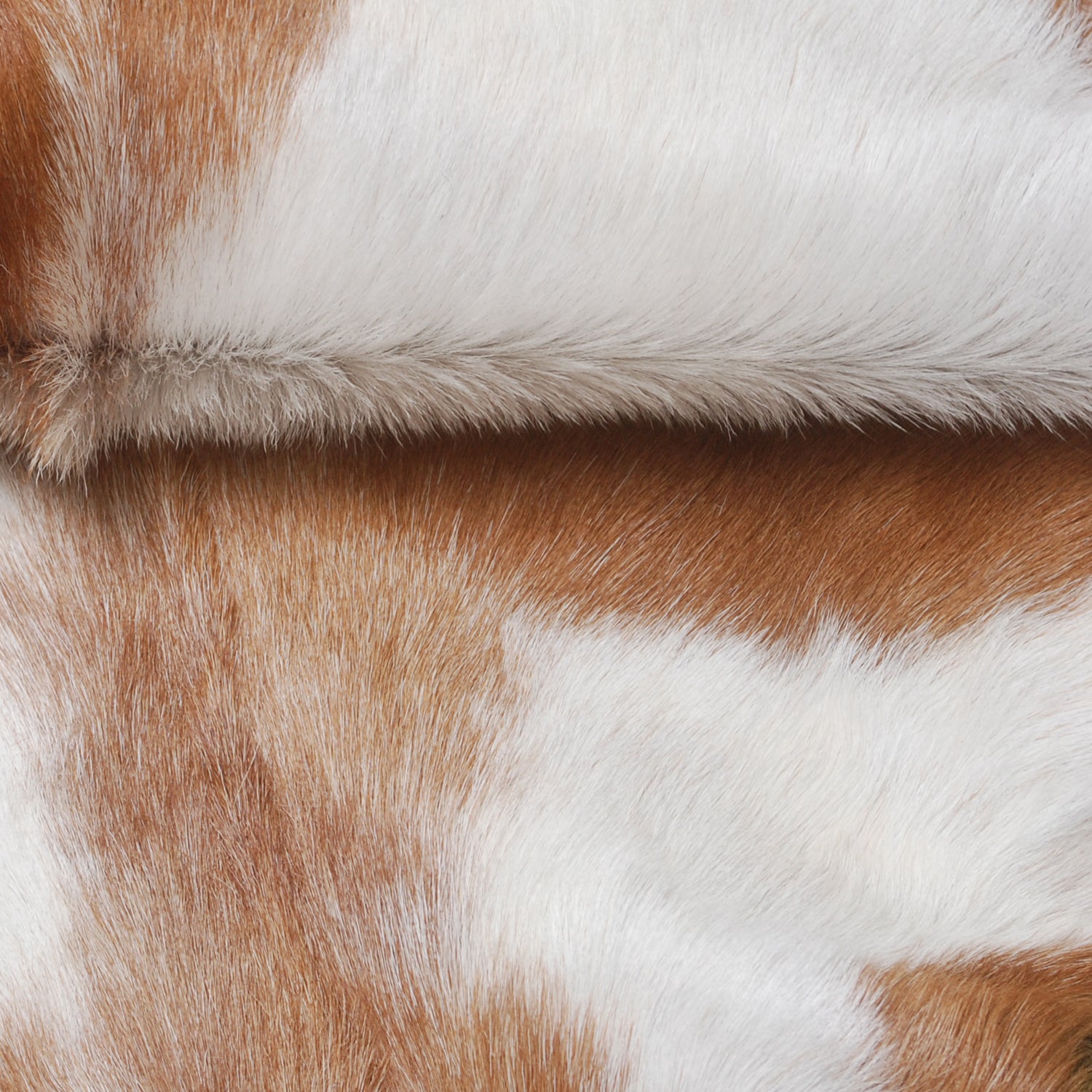 Luxury Brown and White Natural Goat Skin Rug with Modern Graphic Pattern for Stylish Wall Décor - Hypoallergenic and Non-Shedding, - Celestial Leather Limited