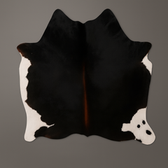 Luxurious XL Dark Brown Brazilian Cowhide Rug - Hypoallergenic, Non Slip Suede Back, Handselected from Premium Hides for Elegant Decor