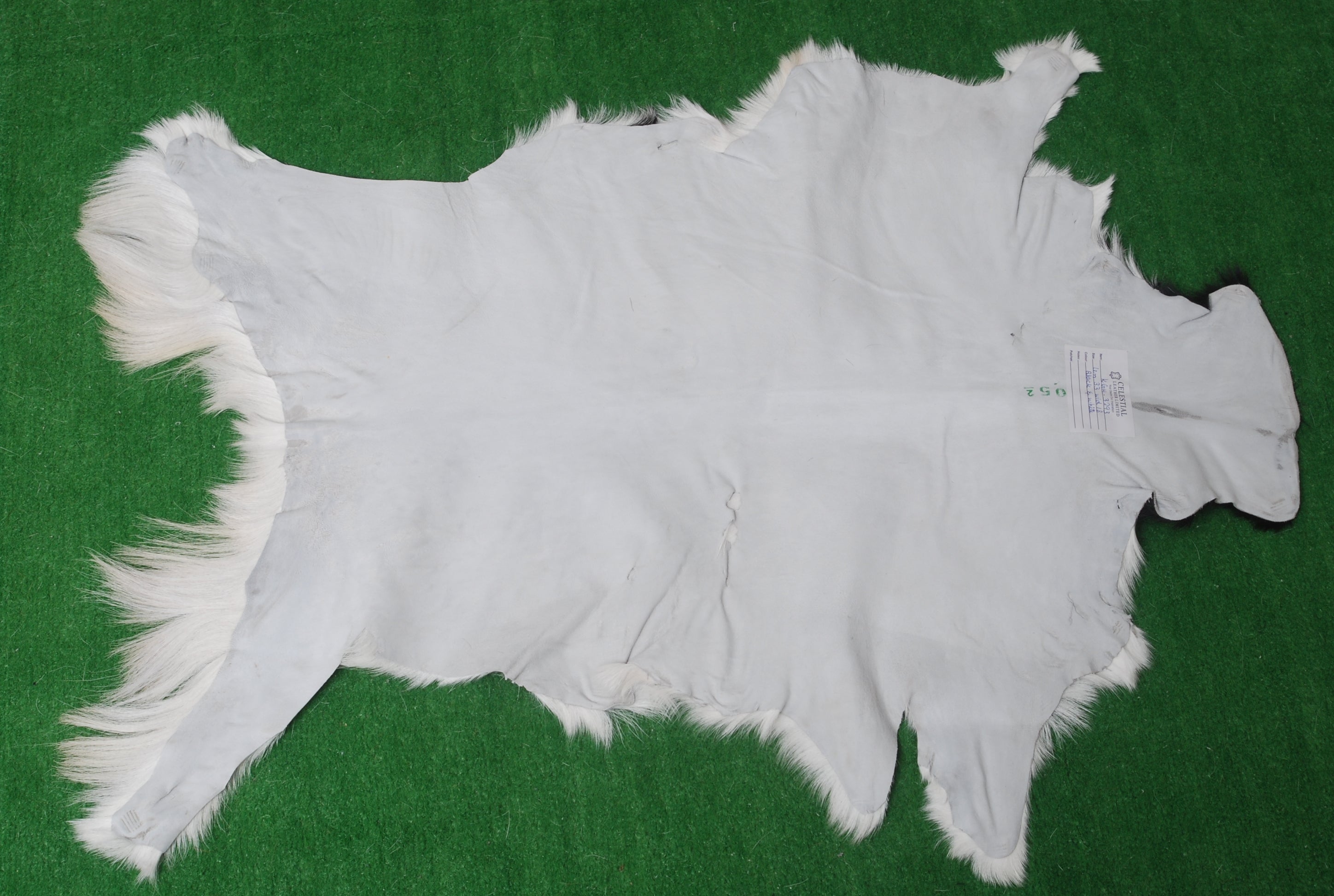Rustic Black and White Goat Hide Rug - Perfect for Floor or Wall Décor