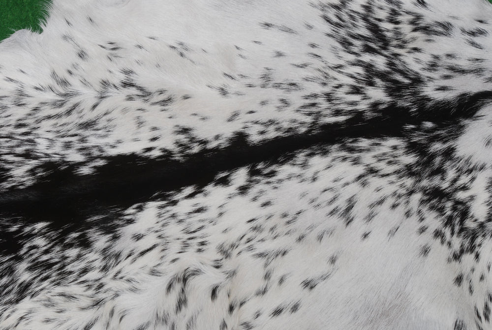 Luxury Black & White Genuine Leather Goat Skin Rug for Modern Sophistication - Style - Celestial Leather Limited