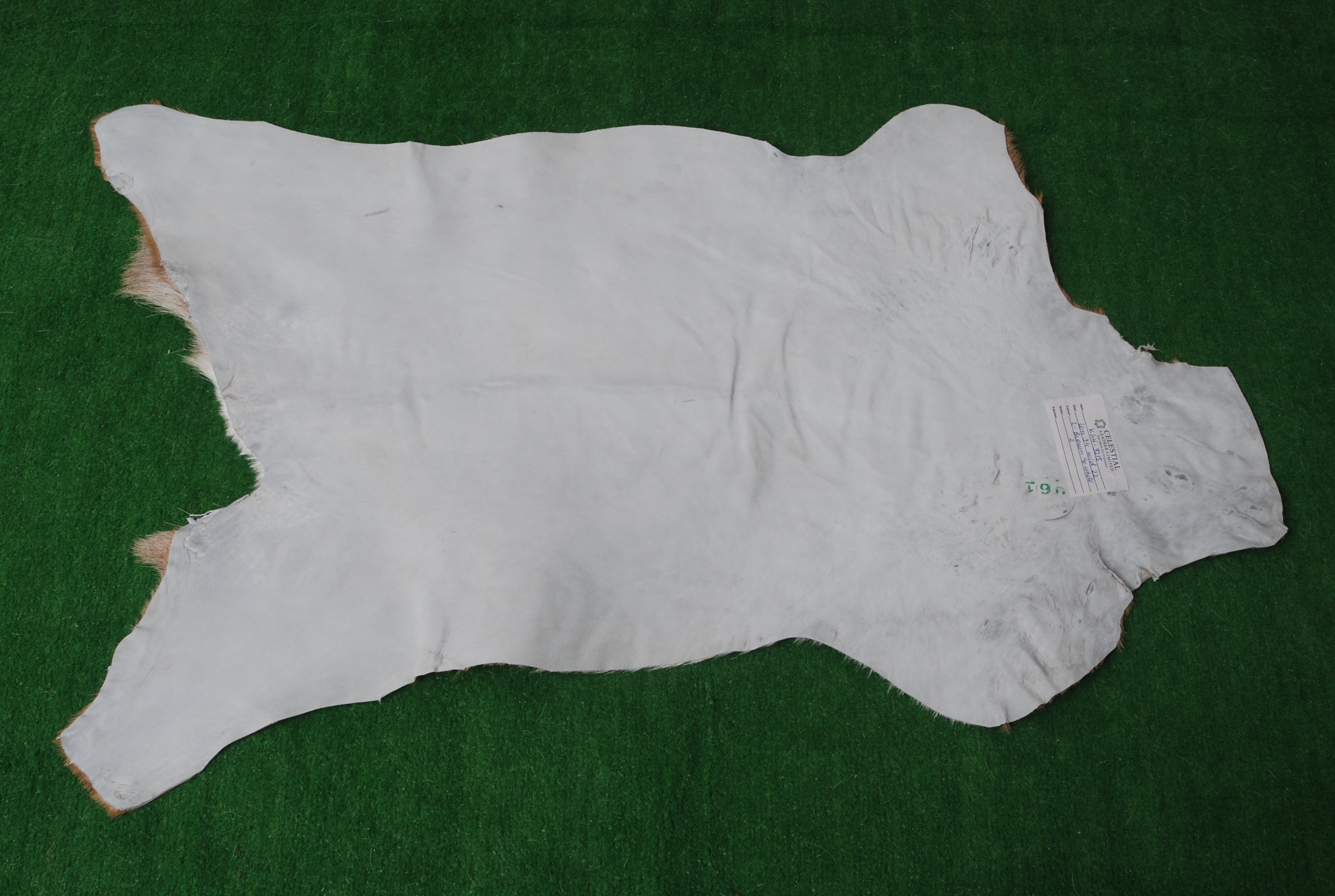 Elegant Brown and White Goat Hide Rug - Perfect Accent for Living Room or Bedroom