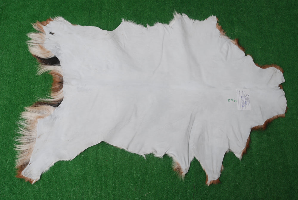 Handcrafted Dark Brown Goat Skin Rug – Authentic Elegance for Your Home - Celestial Leather Limited