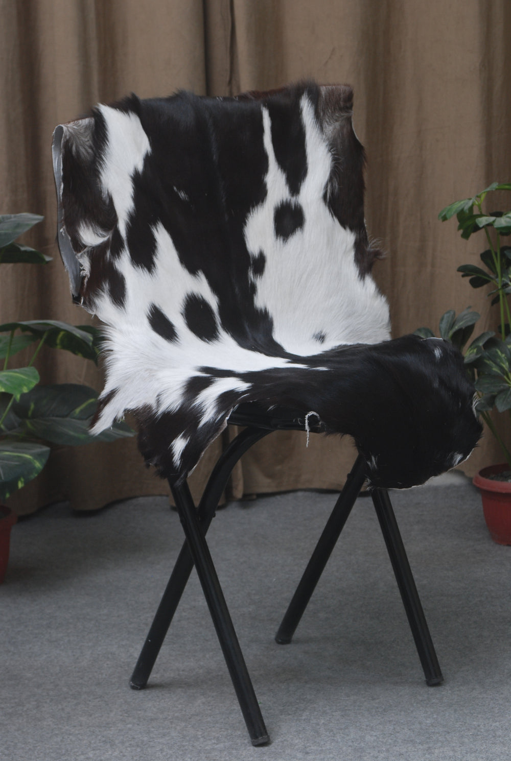 Natural Black and White Goat Hide Rug - Luxurious and Stylish Floor Accent - Celestial Leather Limited