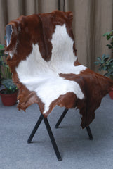 Luxury Brown & White Goat Hide Rug - Premium Hair-On Goat Skin Rug for Warmth - Elegance - Handcrafted - Sustainable Decor Piece - Celestial Leather Limited