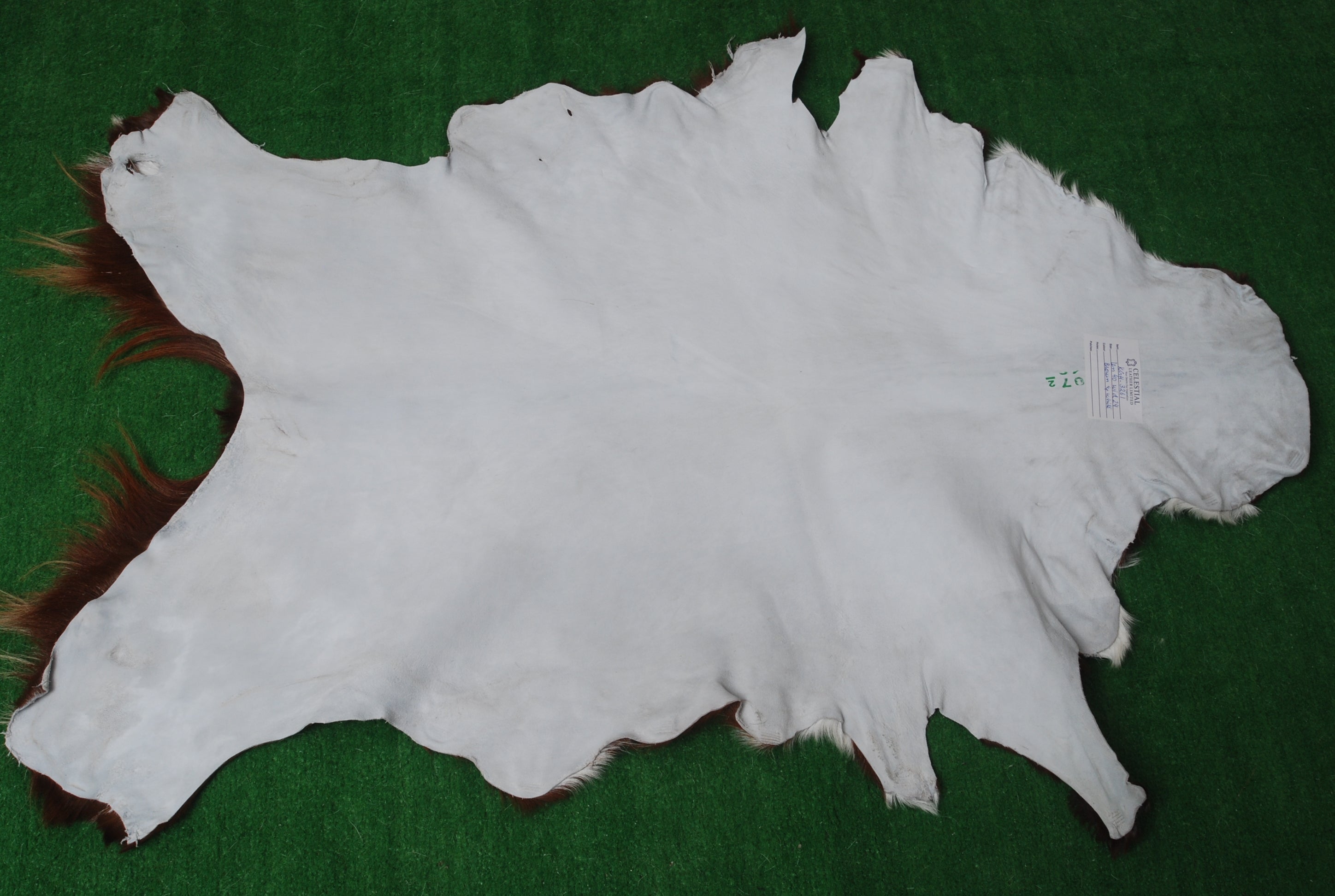 Handcrafted Dark Brown Goat Skin Rug - Genuine Leather for Luxurious Décor