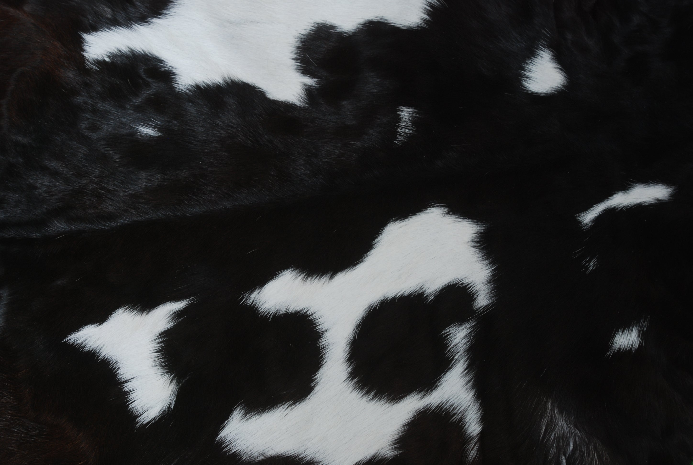 Premium Black and White Goat Skin Rug - Genuine Hair-On Leather for Home Décor - Celestial Leather Limited