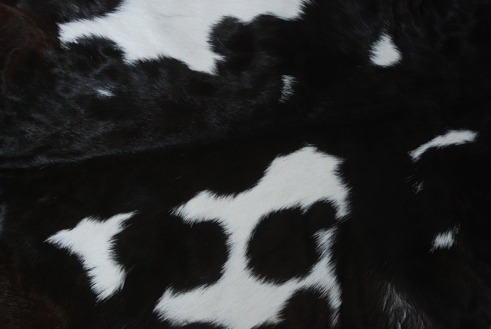 Premium Black and White Goat Skin Rug - Genuine Hair-On Leather for Home Décor - Celestial Leather Limited
