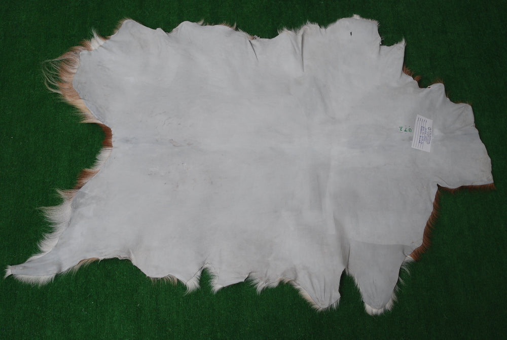 Luxury Brown & White  Goat Skin Rug - Handmade 100% Pure Goat Skin - Soft, Non-Shedding, Sustainable & Unique - Eco-Friendly Floor Rug - Celestial Leather Limited
