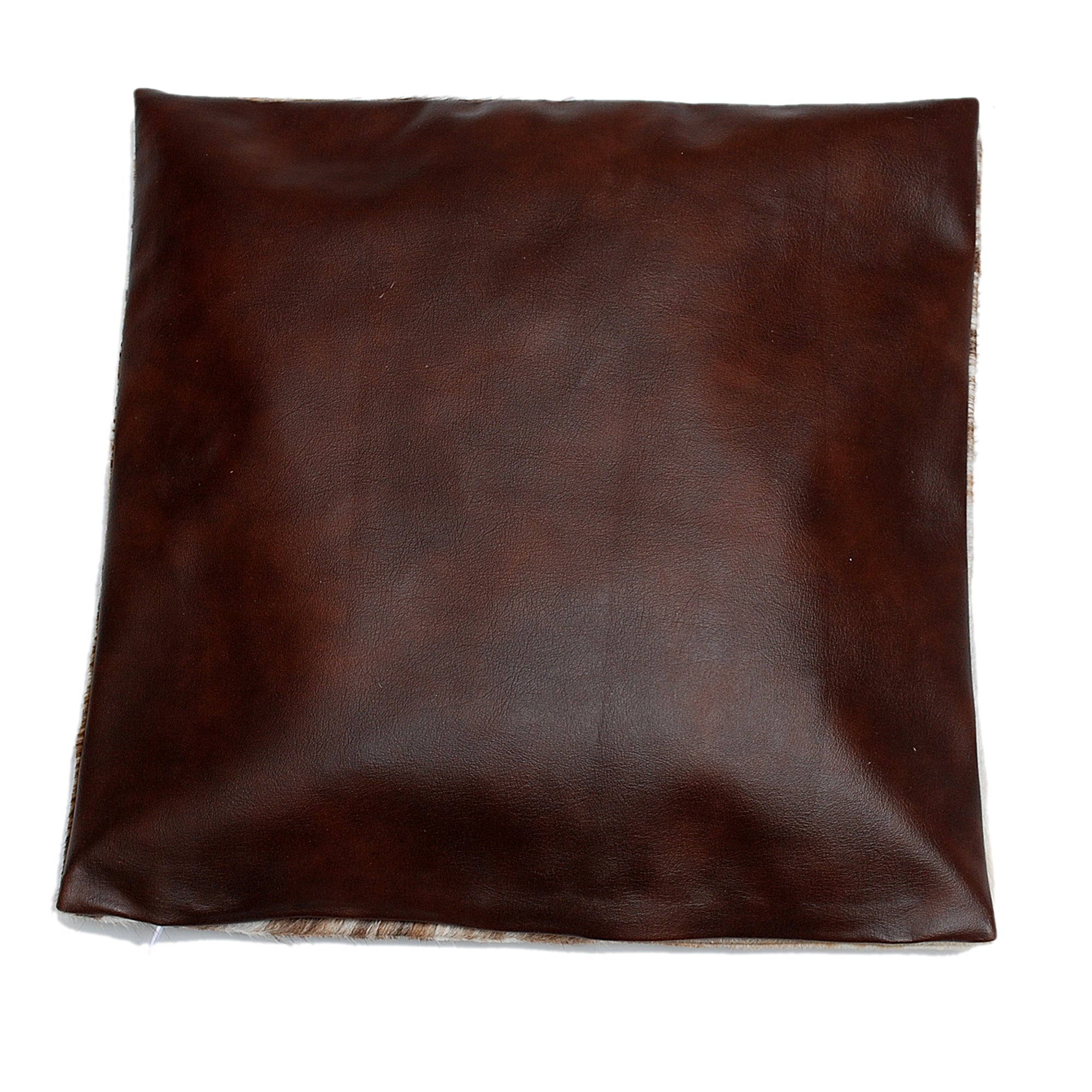 Elegant Handmade Brown & White Cowhide Cushion Cover - Rustic Chic Home Decor - Celestial Leather Limited