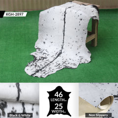 Black and White Handmade Goat Skin Rug – Rustic Charm for Your Home