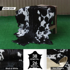 Black and White Handmade Goat Skin Rug – Rustic Charm for Your Home
