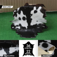 Natural Black and White Goat Hide Rug - Luxurious and Stylish Floor Accent - Celestial Leather Limited