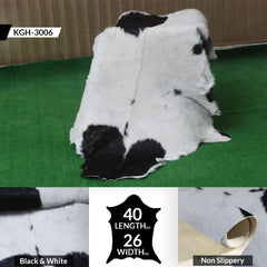 Hair-On Goat Skin Rug - Black and White Design for Unique Living Spaces - Celestial Leather Limited