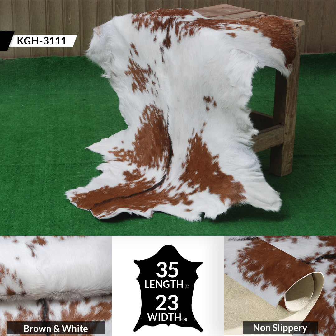 Decorative Dark Brown Goat Skin Rug - Luxurious Touch for Living Spaces