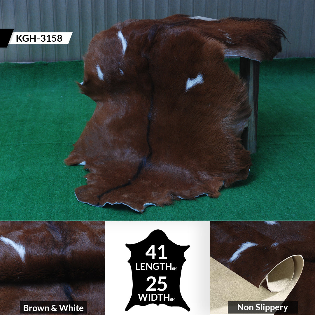 Decorative Dark Brown Goat Skin Rug - Luxurious Touch for Living Spaces