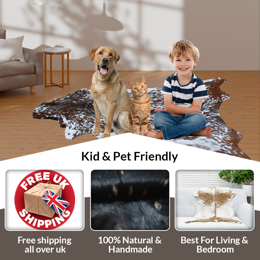 Premium Dark Brown Goat Hide Rug - Soft and Durable for Sophisticated Interiors
