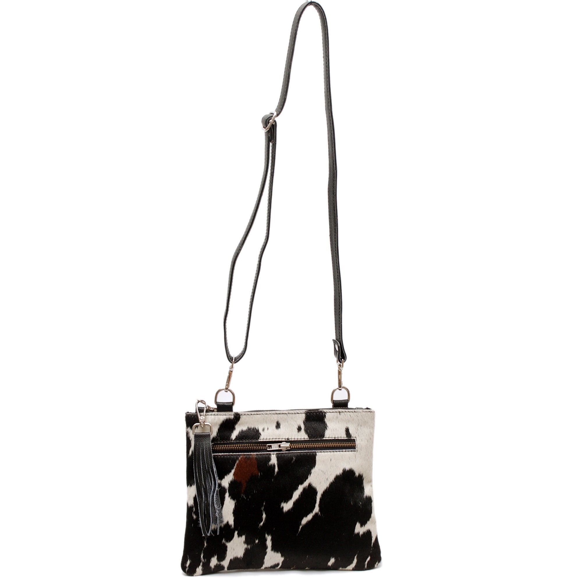 Luxurious Custom Vegan Leather Handbag with Gold Hardware - Unique Cowhide Markings, Adjustable Strap, Distressed Design - Perfect Gift for - Celestial Leather Limited