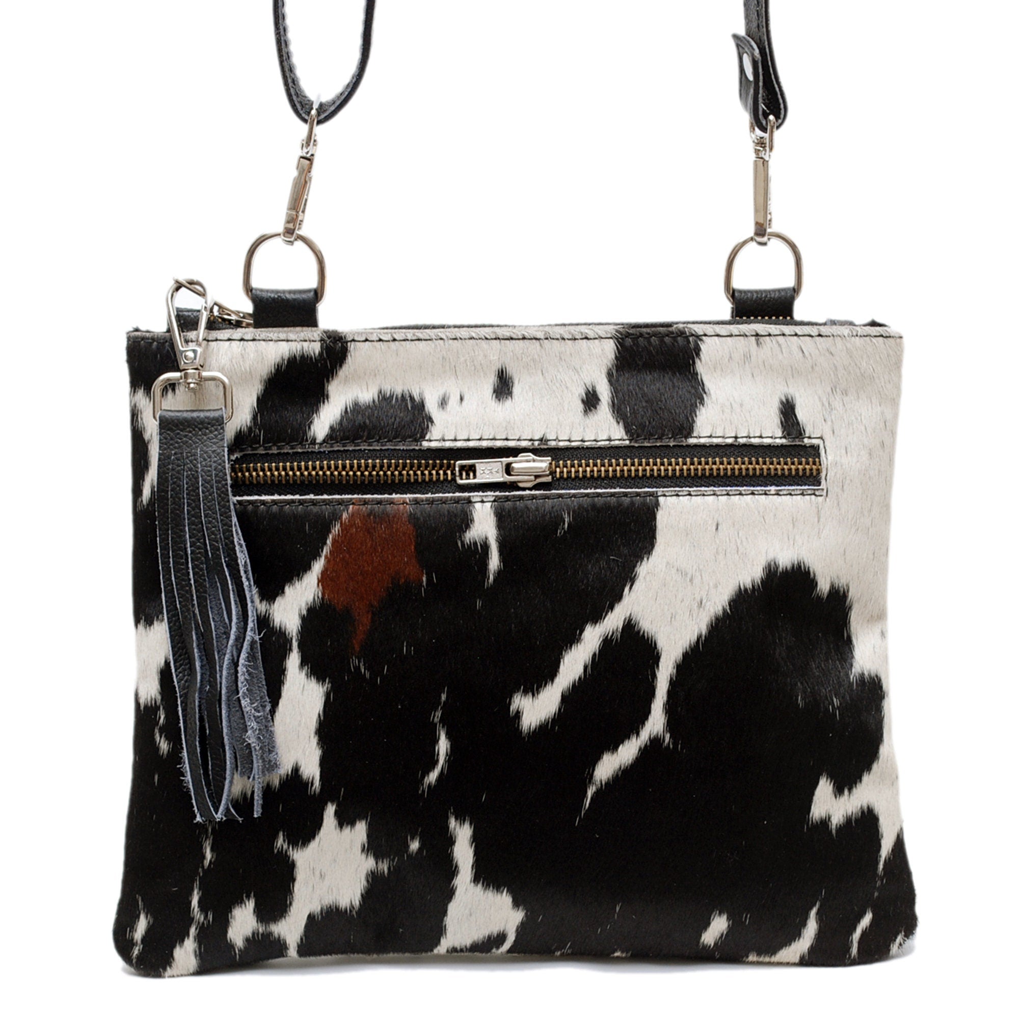 Luxurious Custom Vegan Leather Handbag with Gold Hardware - Unique Cowhide Markings, Adjustable Strap, Distressed Design - Perfect Gift for - Celestial Leather Limited