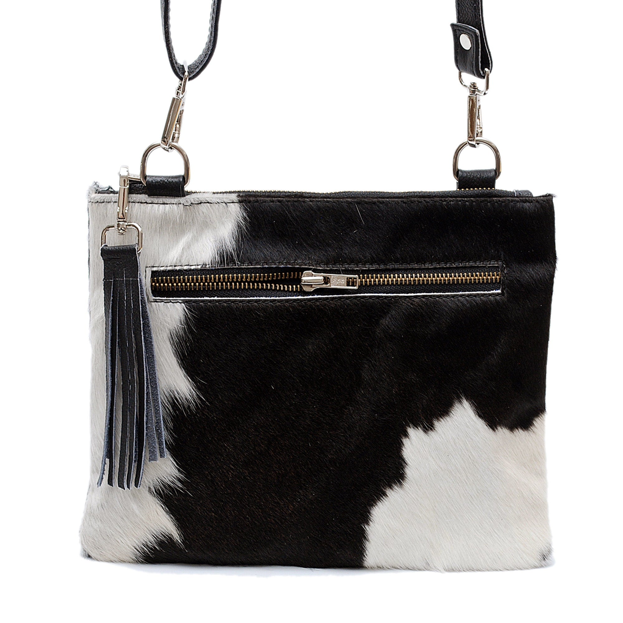 Luxurious Handcrafted Vegan Leather Handbag with Adjustable Strap and Gold Hardware - Unique Cowhide Design for a Stylish Evening Look - Celestial Leather Limited