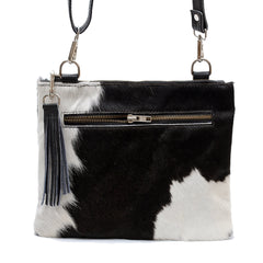 Luxurious Handcrafted Vegan Leather Handbag with Adjustable Strap and Gold Hardware - Unique Cowhide Design for a Stylish Evening Look - Celestial Leather Limited