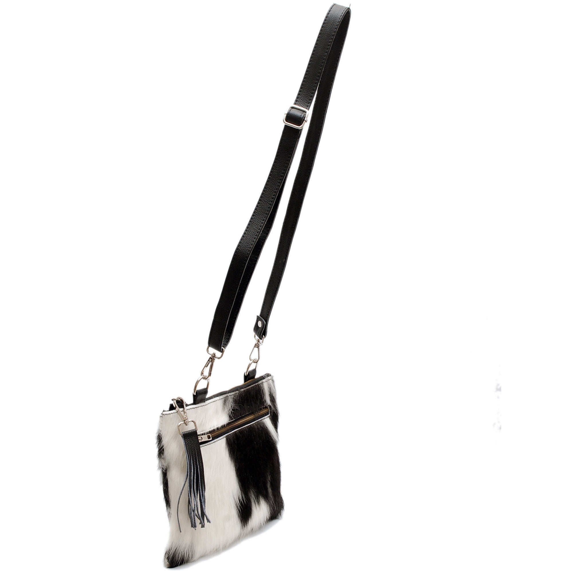 Elegant Vegan Leather Handbag with Adjustable Strap and Gold Hardware - Unique Cowhide Design - Perfect Gift for Her - Celestial Leather Limited