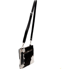 Luxurious Handcrafted Vegan Leather Handbag with Adjustable Strap and Gold Hardware - Unique Cowhide Design for a Stylish Evening Look - Celestial Leather Limited
