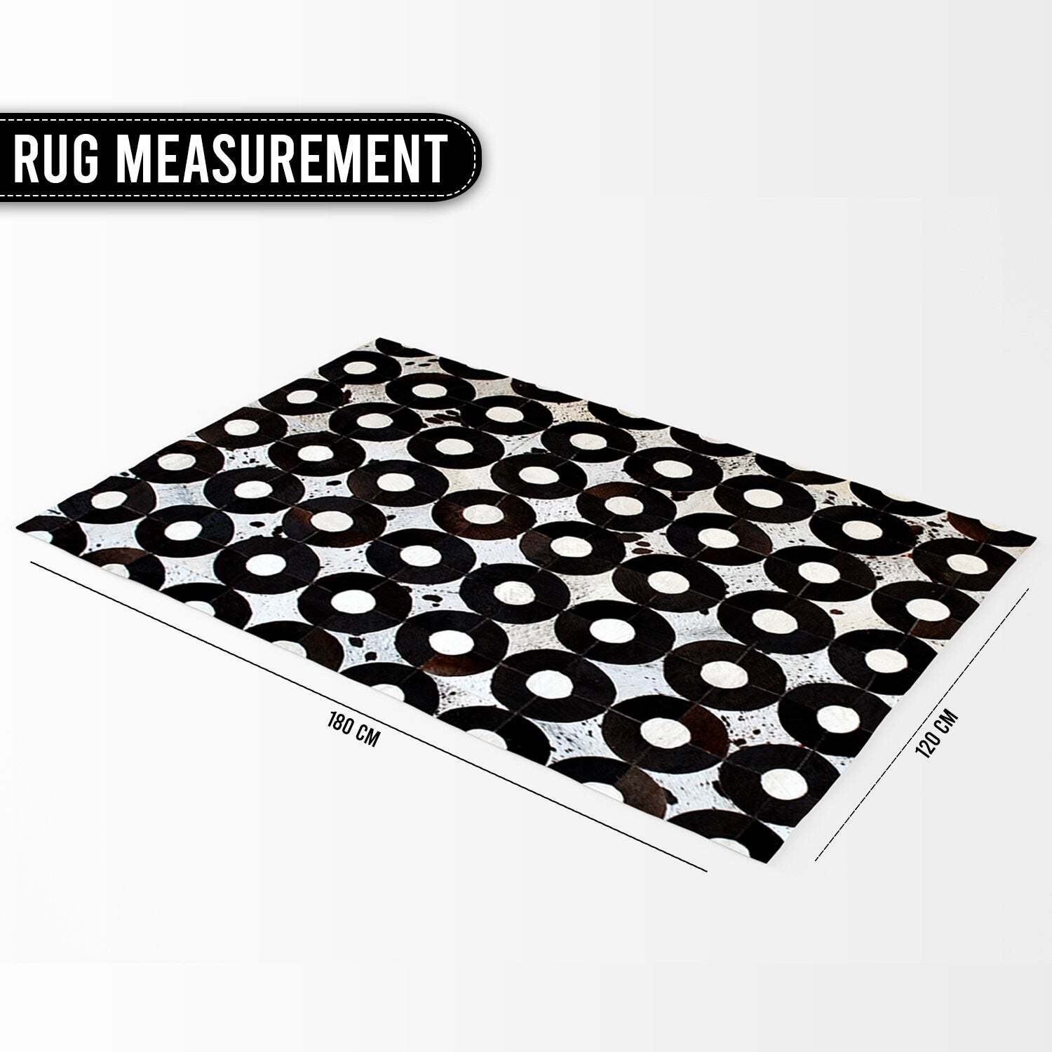 Unique Handmade Cowhide Patchwork Area Rug - Add Personality to Your Home Décor with Genuine Cow Skin Rug - Custom Sizes Available