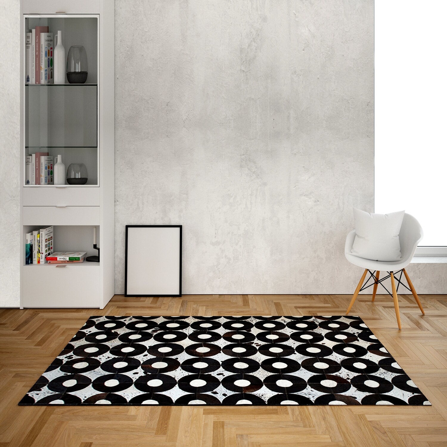 Unique Handmade Cowhide Patchwork Area Rug - Add Personality to Your Home Décor with Genuine Cow Skin Rug - Custom Sizes Available