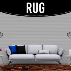 Handcrafted Cowhide Patchwork Rug with Zig Zag Stitching - Unique & Luxurious Home Decor Accent - Custom Sizes Available