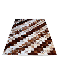 Luxurious Handmade Cowhide Patchwork Rug - Unique Home Décor Accent with Genuine Leather for Living Room or Bedroom - Custom Sizes - Celestial Leather Limited