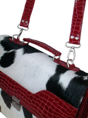 Luxury Vintage Cowhide Leather Shoulder Bag, Handmade Hair On Cowhide Handbag, Colourful Cowhide Purse, Unique Structured Design - Celestial Leather Limited