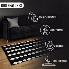 Luxurious Handmade Cowhide Patchwork Rug - Unique Natural Cow Skin Home Decor - Zig Zag Stitching - Genuine Leather Area Rug - Custom Sizes - Celestial Leather Limited