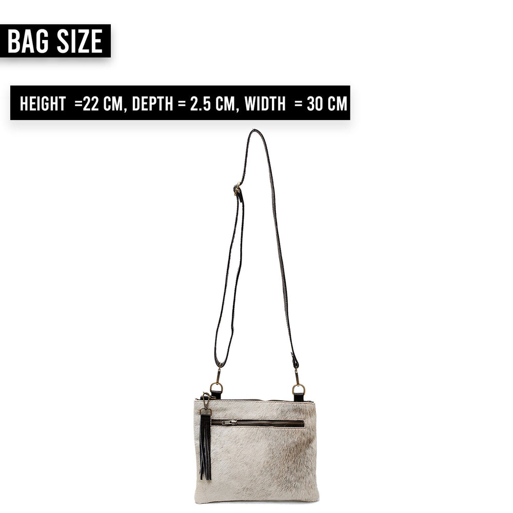 Luxurious Handcrafted Vegan Leather Cross Body Bag with Gold Hardware - Unique Natural Cowhide Pattern - Adjustable Strap - Perfect Gift for - Celestial Leather Limited